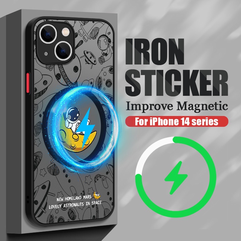 เคสโทรศัพท์มือถือ ลายนักบินอวกาศ พร้อมแหวนแม่เหล็ก สําหรับ iPhone 15 Pro Max 15 14 Pro Max 13 Pro 12 11