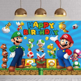 Super Mario Birthday backdrop banner party decoration photo photography background cloth