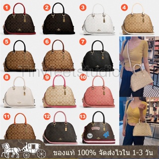 Katy Satchel 2558 2553 CE594 ผู้หญิง กระเป๋าสะพายข้าง COAC H กระเป๋าถือ ลายคลาสสิค หนังแท้