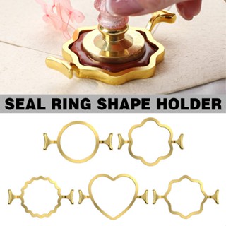 Metal Wax Seal Stamp Molds Round Flower Heart Shape Stamp Rings for Envelopes