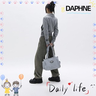 Daphne กระเป๋าถือ กระเป๋าสะพายไหล่ ทรงโท้ท ความจุขนาดใหญ่ 2 สาย สีเทา น้ําหนักเบา สําหรับผู้ชาย และผู้หญิง 2023