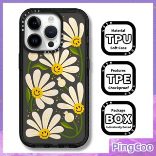 Pingcoo - เข้ากันได้สำหรับ เคส iphone 11 เคสไอโฟน เคสไอโฟน11 Soft Case เคสใสหนากันกระแทกกรอบป้องกันกล้องขอบสีดำเรียบง่ายหน้ายิ้มดอกไม้เข้ากันได้กับ iPhone 13 12 11 Pro Max XR XS MAX