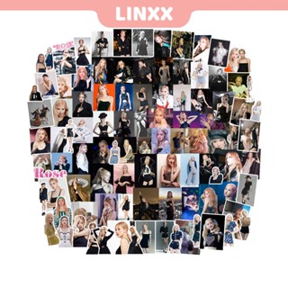 Linxx สติกเกอร์ อัลบั้ม BLACKPINK ROSE กันน้ํา สําหรับสะสมไอดอลรูปภาพ 100 ชิ้น