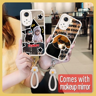 Hangings lovely Phone Case For Huawei Honor50 Pro/Nova9 Pro Makeup mirror Raised lens tulip Full edging flower