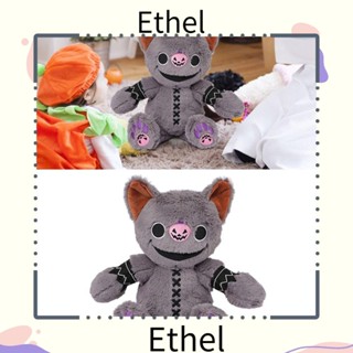 Ethel1 ตุ๊กตาฟักทองปีศาจ สัตว์ แมว ฟักทอง ฮาโลวีน ผ้ากํามะหยี่ขนนิ่ม น่ารัก สีเทา สําหรับตกแต่งห้อง