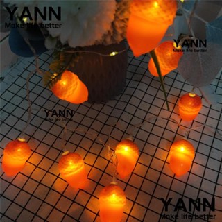 Yann1 สายไฟหิ่งห้อย LED รูปผลไม้ สีแดง 1.5 เมตร แบบพกพา สําหรับตกแต่งปาร์ตี้ฮาโลวีน สวนอีสเตอร์