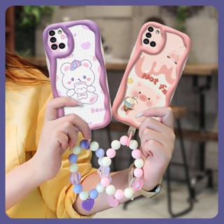 youth Wave border Phone Case For Samsung Galaxy A31/SM-A315 Liquid silicone Heat dissipation For Girls Pendants romantic