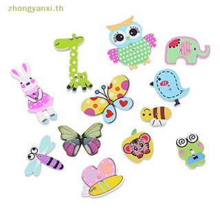 Yanxi กระดุม ลายการ์ตูนสัตว์ คละแบบ DIY สําหรับตกแต่งสมุดภาพ งานหัตถกรรม 50 ชิ้น