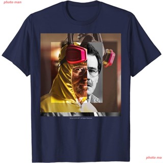 photo man tshirts Breaking Bad Heisenberg Walter White Split Head Poster T-Shirt เสื้อยืด men