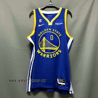 【คุณภาพสูง】นักรบ Nba Golden State ของแท้ สําหรับผู้ชาย #0 เสื้อกีฬาแขนสั้น ลายทีม Donte DiVincenzo Icon Edition Royal Jersey 2022-23