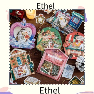 Ethel1 สติกเกอร์ ลายคริสต์มาส กันน้ํา มีกาวในตัว สําหรับตกแต่งสมุด สมุดบันทึก 40 ชิ้น ต่อล็อต