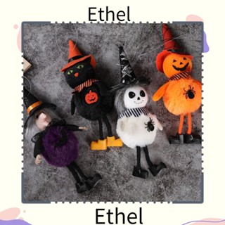 Ethel1 ตุ๊กตาฟักทองฮาโลวีน แม่มด แมวดํา สําหรับแขวนตกแต่งบ้าน 2 ชิ้น