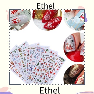 Ethel1 สติกเกอร์ติดเล็บแฟชั่น ลายเพนกวิน สโนว์แมน เกล็ดหิมะ