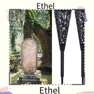 Ethel1 แจกันดอกไม้ สีดํา สําหรับสนามหญ้า 2 ชิ้น