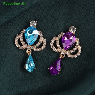 Peacellow เข็มกลัดอะคริลิค รูปมงกุฎ สีทอง ประดับพลอยเทียม สําหรับตกแต่งแก้วไวน์ แก้ว ผู้หญิง 10 ชิ้น