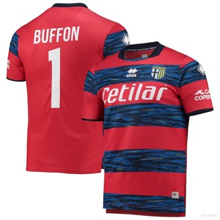 Qy เสื้อยืดแขนสั้น พิมพ์ลายฟุตบอล Parma Calcio Goalkeeper Buffon Jersey No.1 พลัสไซซ์ สําหรับผู้ชาย และผู้หญิง 2021-22