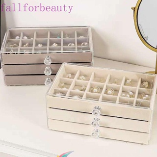 Fallforbeauty กล่องอะคริลิค สามชั้น สําหรับใส่เครื่องประดับ สร้อยคอ ต่างหู