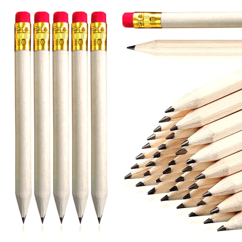 HIk 50 ชิ้น Mini Pencils Golf Pencils HB Pencil Set School Pencil
