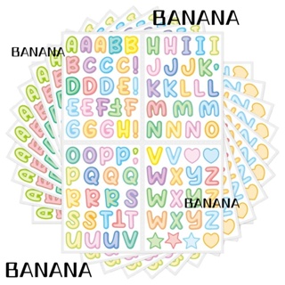 Banana1 สติกเกอร์ไวนิล ลายตัวอักษร หลากสี สําหรับตกแต่งสมุดภาพ DIY 20 แผ่น