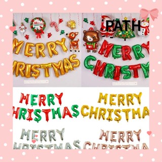 Path ชุดลูกโป่ง ลายตัวอักษร Merry Christmas สําหรับตกแต่งปาร์ตี้คริสต์มาส