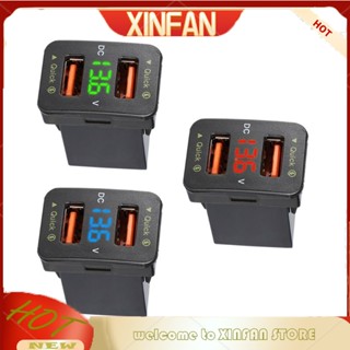 Xinfan ท่อชาร์จเร็วในรถยนต์รวมพอร์ต USB สองพอร์ตพร้อมจอแสดงผลโวลต์มิเตอร์ LED สําหรับ Toyota Series