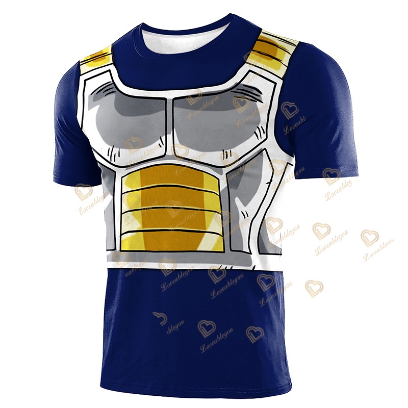 เสื้อยืดลําลอง พิมพ์ลายการ์ตูน Dragon ball 3 มิติ แฟชั่นฤดูร้อน สําหรับออกกําลังกาย