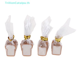 Trillioncatalpa ขนมปังปิ้ง ขนาดเล็ก 1:12 สําหรับตกแต่งบ้านตุ๊กตา 4 ถุง