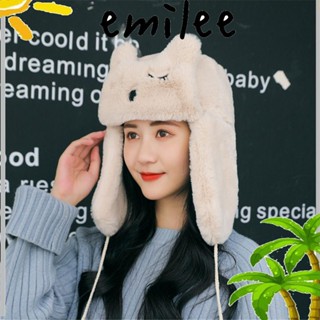 Emilee หมวกบอมเบอร์ ผู้หญิง หมวกสกี ขนเทียม Ushanka รัสเซีย