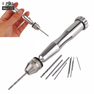 ⭐24H SHIPING ⭐Mini Hand Drill Micro Bits Aluminum Pin Hand Push Chuck Watch Repair Portable