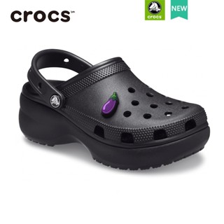 Crocs รองเท้าแพลตฟอร์ม ส้นสูง 4.1 ซม. สีขาว สไตล์คลาสสิก สําหรับผู้ชาย และผู้หญิง