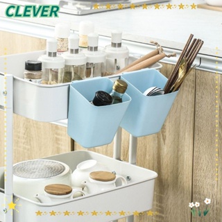 Clever ตะกร้าเก็บของพลาสติก แบบแขวนผนัง 4 สี พกพาง่าย สําหรับห้องครัว ห้องน้ํา