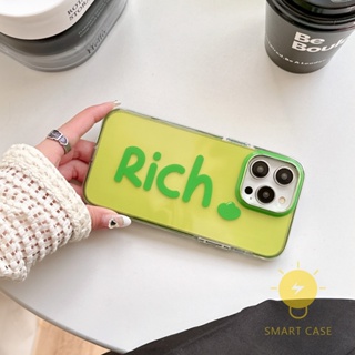 For เคสไอโฟน 14 Pro Max [Rich Green] เคส Phone Case For iPhone 14 Pro Max Plus 13 12 11 For เคสไอโฟน11 Ins Korean Style Retro Classic Couple Shockproof Protective TPU Cover Shell