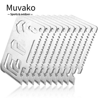 Muvako เครื่องมือเอาตัวรอด สเตนเลส สเกล 11 in 1 อเนกประสงค์ สําหรับผู้ชาย 10 ชิ้น