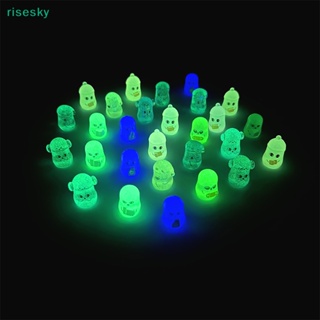 [risesky] ตุ๊กตาถั่วน้อย เรืองแสง สีแดง ขนาดเล็ก ของเล่น สําหรับตกแต่งบ้านตุ๊กตา 2 ชิ้น