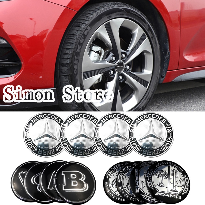 4 ชิ้น/เซ็ต 60 มม.65 มม.สําหรับ Mercedes Benz Brabus AMG Apple Tree W213 รถล้อ Hub Caps สติกเกอร์ยางฝาครอบ Mark ตกแต่ง Auto Rim กรอบ Decals อุปกรณ์เสริม