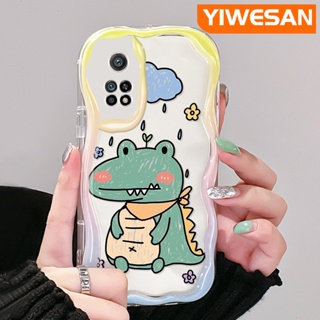 เคสโทรศัพท์มือถือ ซิลิโคนนิ่ม ใส กันกระแทก ลายการ์ตูนจระเข้น้อย สีครีม สําหรับ Xiaomi 10T Pro Poco F3 Poco F4 Redmi K50 K40 Pro K40s