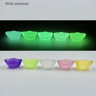 [little.coconut] มะพร้าวเรซิ่นเรืองแสง รูปรองเท้า ขนาดเล็ก สีทอง อุปกรณ์เสริมบูติก DIY สุ่มสี 5 ชิ้น