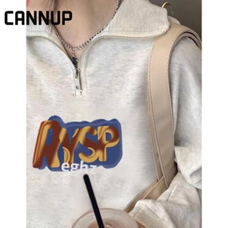 Cannup เสื้อผ้าผู้ญิง แขนยาว เสื้อฮู้ด คลุมหญิง สไตล์เกาหลี แฟชั่น A28J13C