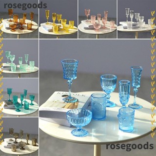 Rosegoods1 โมเดลแก้วไวน์จิ๋ว สเกล 1/6 หลากสี สําหรับตกแต่งบ้านตุ๊กตา 7 ชิ้น