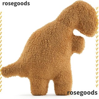 Rosegoods1 หมอนตุ๊กตาไดโนเสาร์ ผ้ากํามะหยี่ขนนิ่ม รูปไดโนเสาร์ สีน้ําตาล สร้างสรรค์ สําหรับห้องนั่งเล่น เด็กผู้ชาย และเด็กผู้หญิง