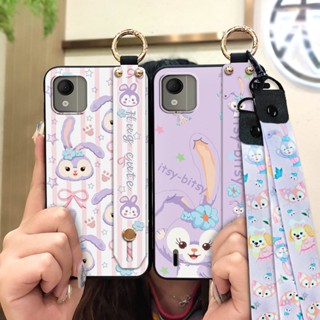 Lanyard Back Cover Phone Case For Nokia C110 4G Anti-knock Shockproof Cartoon protective Wrist Strap Dirt-resistant Durable