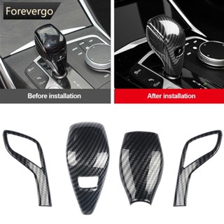 Forevergo ฝาครอบเกียร์รถยนต์ คาร์บอนไฟเบอร์ อุปกรณ์เสริม สําหรับ BMW G20 G21 X3 G01 X4 G02 2022 G29 G22 G23 G26 F40 F44 G42 S6X6 4 ชิ้น ต่อชุด