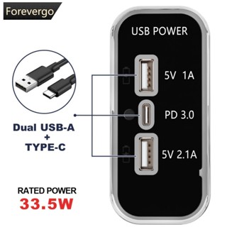 Forevergo ซ็อกเก็ตชาร์จเร็ว USB Type-C 12V 24V สําหรับรถยนต์ รถจักรยานยนต์ เรือ RV S5Z3