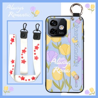 flower Waterproof Phone Case For Ulefone Note16 Pro Phone Holder Anti-knock Durable Shockproof Soft case Anti-dust Wrist Strap