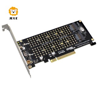 เมนบอร์ดอะแดปเตอร์ขยาย PCI-E X8 X16 Double Disk Transfer Card NVME M.2 MKEY SSD RAID PCI-E 3.0 4.0