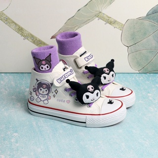 Childrens shoes Kulomi girls shoes childrens small white shoes 2023 Spring New Elementary School Velcro Board shoes