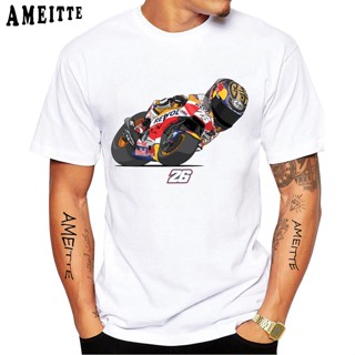 เสื้อยืดแขนสั้นลําลอง พิมพ์ลาย Dani Pedrosa 26 สีขาว แฟชั่นฤดูร้อน สไตล์คลาสสิก สําหรับผู้ชาย