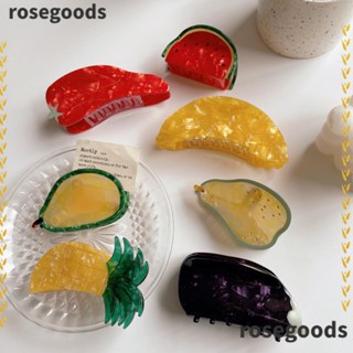 Rosegoods1 กิ๊บติดผม รูปผัก ผลไม้ หลากสีสัน ฤดูร้อน สําหรับเด็กผู้หญิง