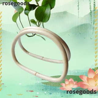 Rosegoods1 ด้ามจับไม้ไผ่ ทรงวงรี DIY สําหรับทํางานฝีมือ 2 ชิ้น