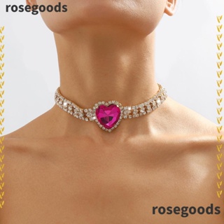 Rosegoods1 สร้อยคอโช้กเกอร์ รูปหัวใจ ของขวัญ สําหรับผู้หญิง ปาร์ตี้ เครื่องประดับคอ